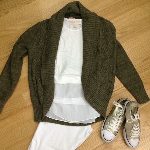 Mossimo Supply Co. Sweaters - MOSSIMO All Seasons Green Camel Knit Cardigan.SzM